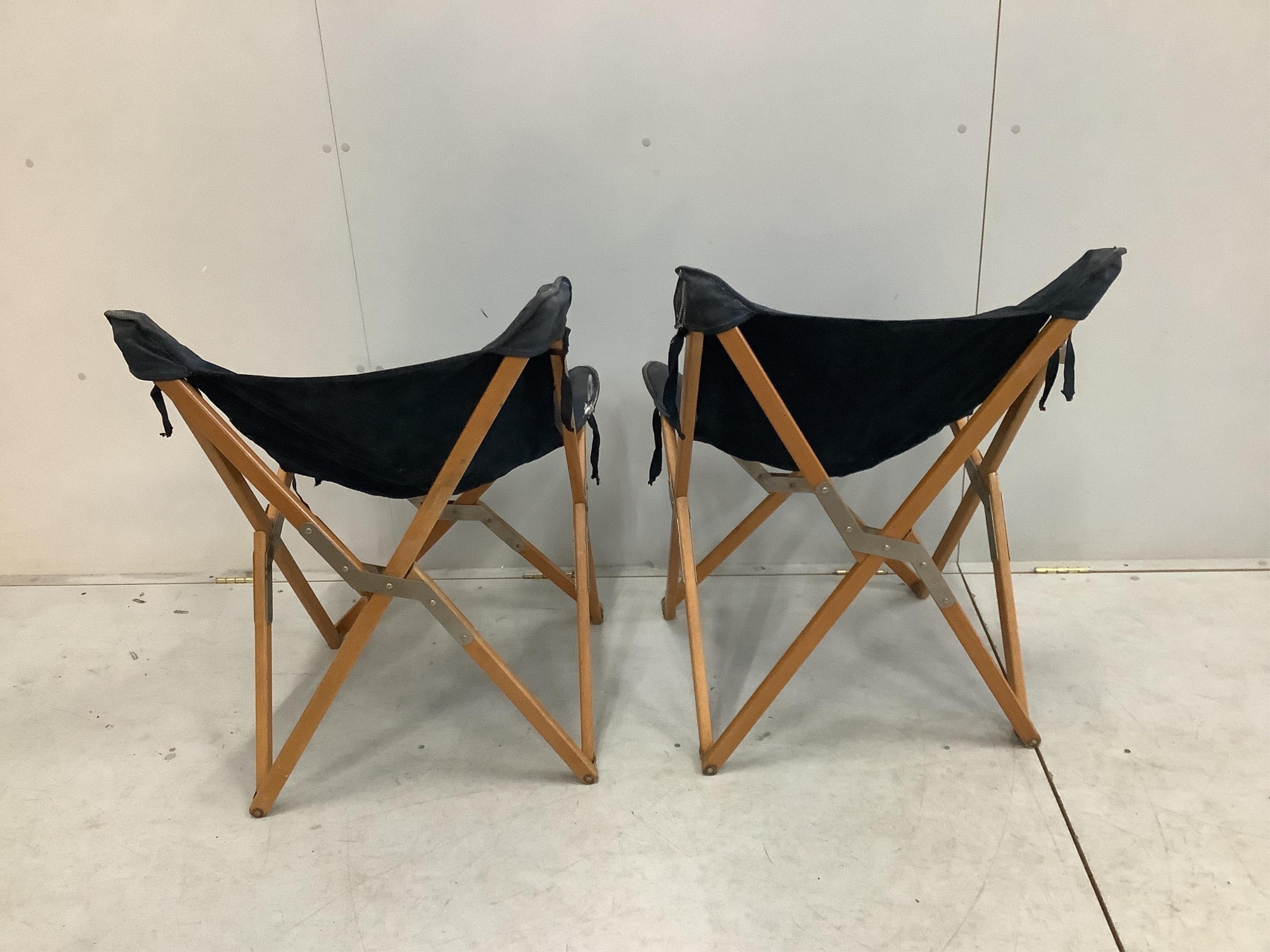 A pair of 1950's David Alfonsi Tripolini chairs for J.B. Fendy, width 56cm, depth 64cm, height 83cm. Condition - fair